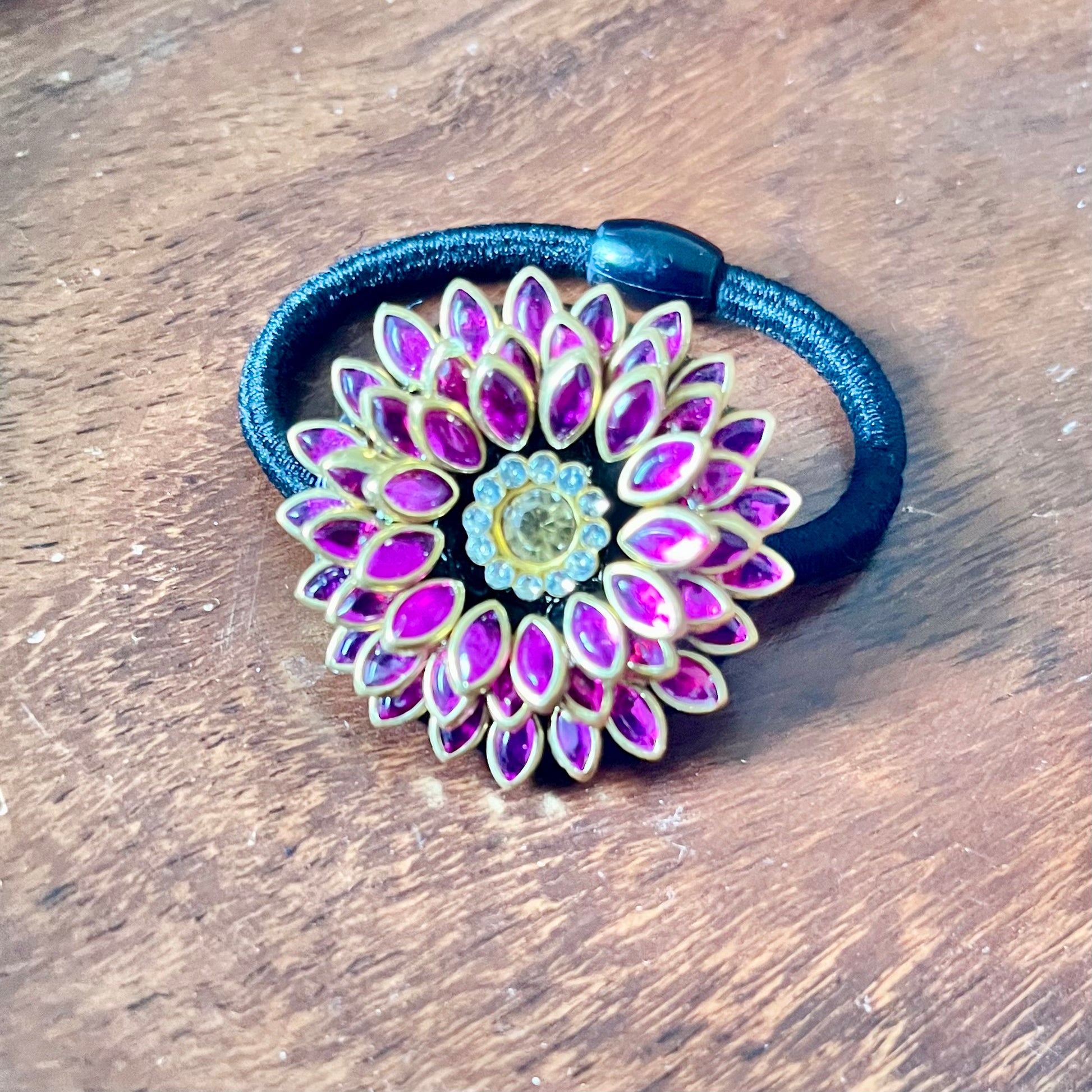 ruby hair band, floral hair band, festive hair accessory, traditional hair band, designer hair tie, embellished hair band, wedding hair accessory, pink stone hair band, ethnic hair accessory, Indian hair band, handmade hair accessory, statement hair tie, jewel hair band, stylish hair accessory, women’s hair band