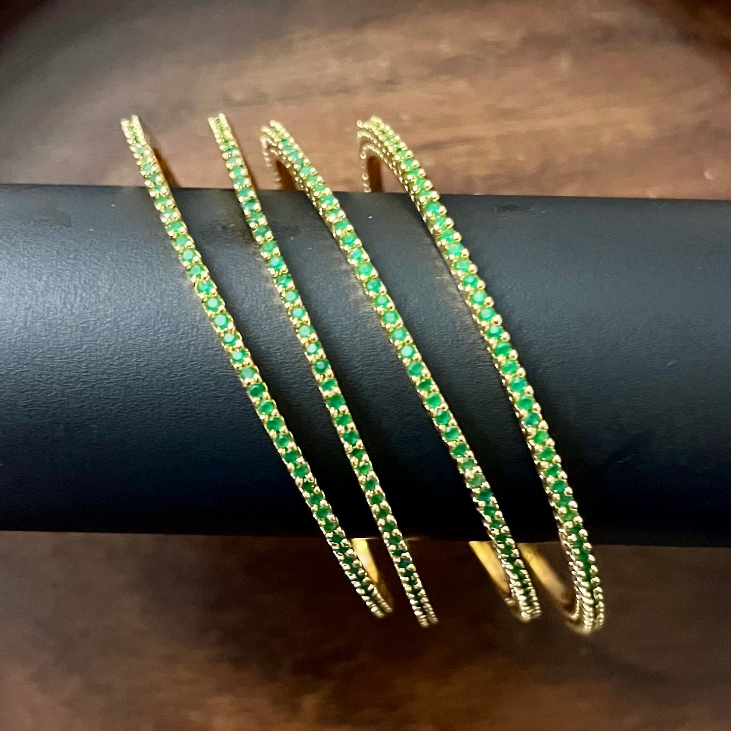 Minimalist Crystal Bangles Set