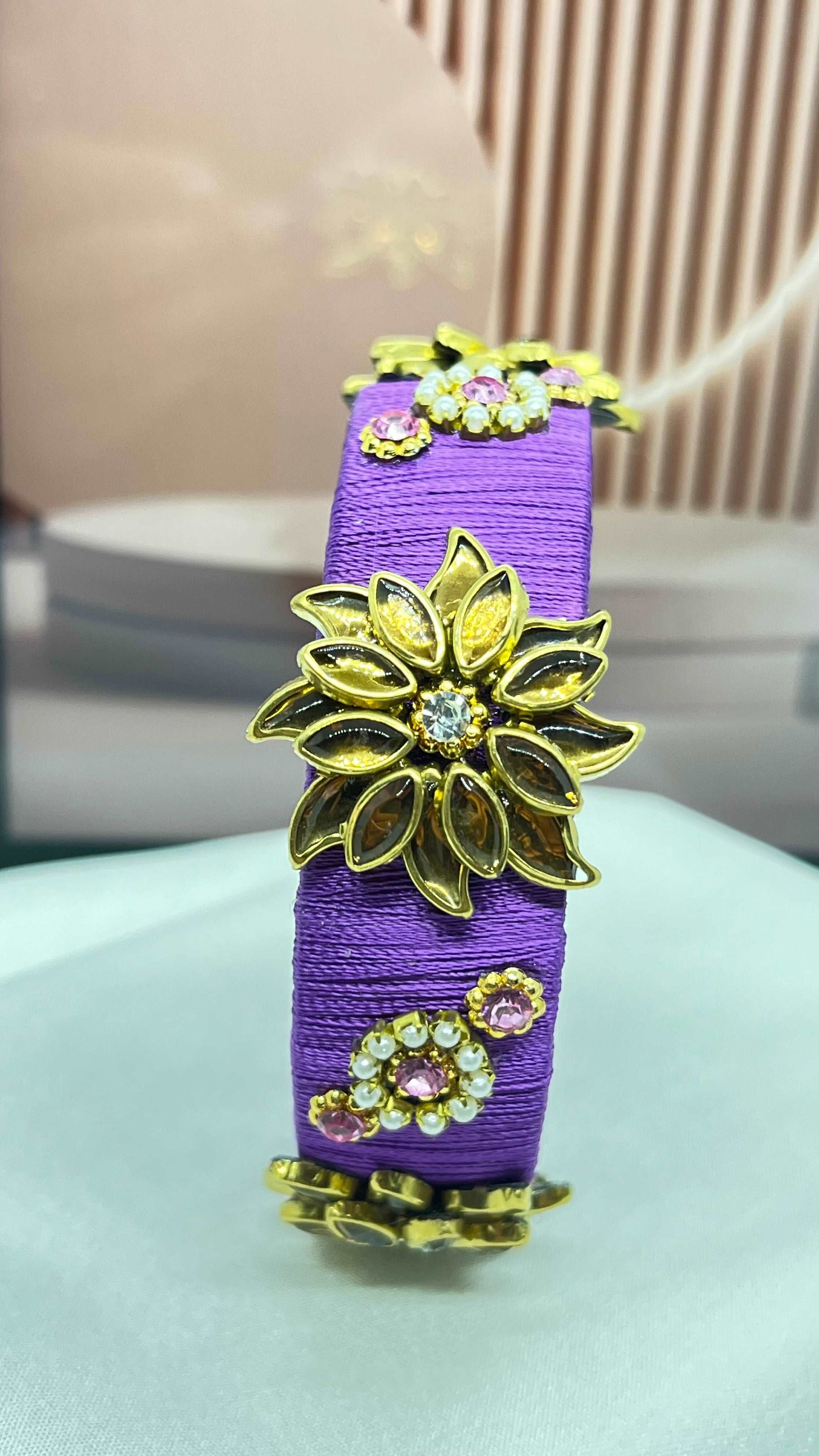 Purple gold kada bangle - MATSYA BOUTIQUE