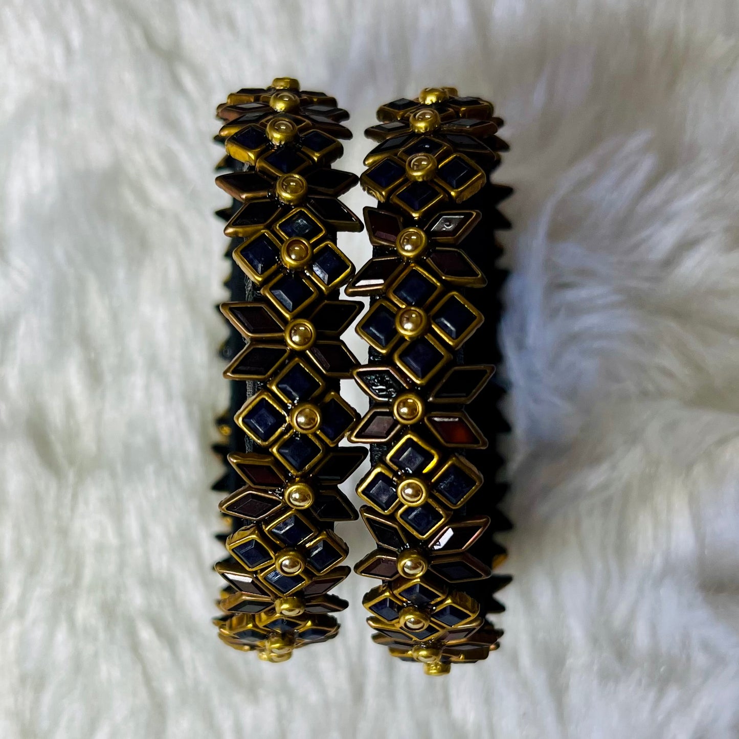 Zehra bangles, floral enamel bangles, navy maroon bangles, antique gold jewelry, traditional bangles for women, Indian ethnic bangles, wedding bangle set, handcrafted jewelry, festival bangles, floral charm bangles, boho style bangles, designer Indian jewelry, oxidized floral bangles, bangles online India, Matsya Boutique