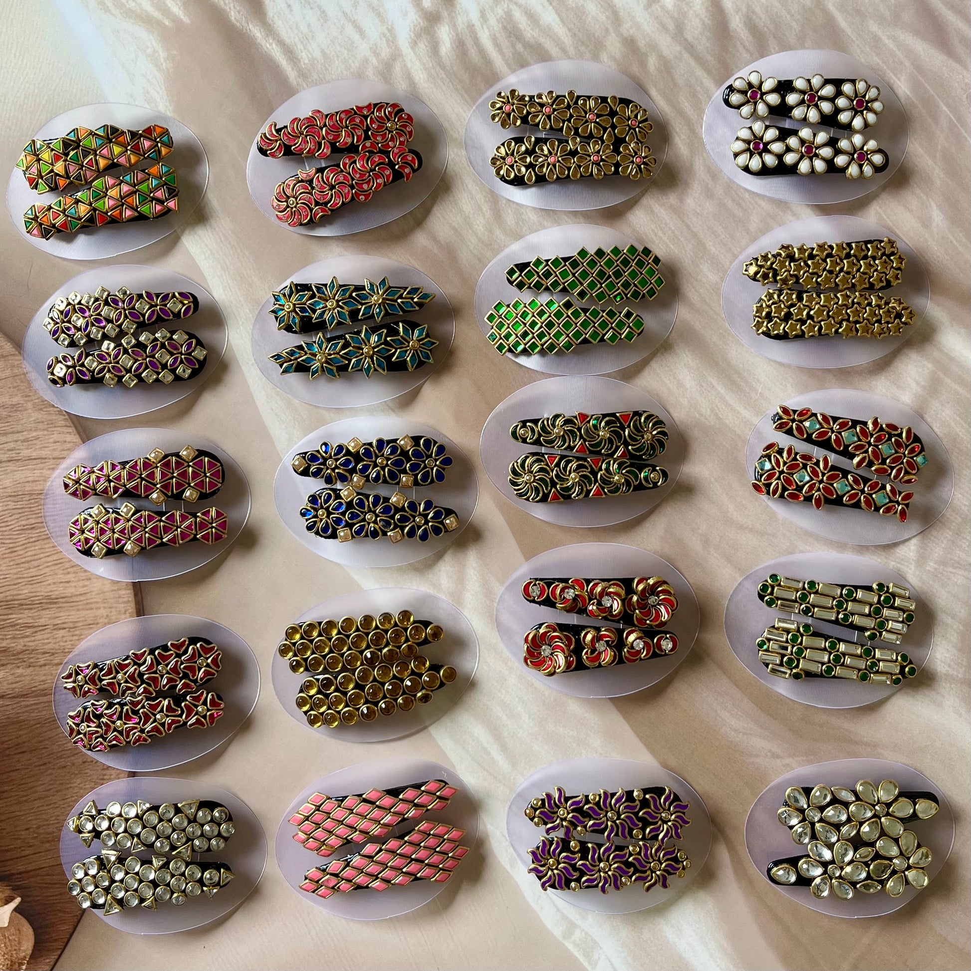 kundan hair clips, tic tac clips, traditional hair accessories, bridal hair clips, ethnic hair clips, kundan accessories, festive hair accessories, Indian hair jewelry, handmade hair clips, designer tic tac clips, kundan tic tac pins, embellished hair clips, party wear hair accessories, kundan style hair pins, hair clips for lehenga, kundan bridal accessories, Indian wedding hair clips, hair clips for saree, kundan embellished tic tac, hair accessories for women