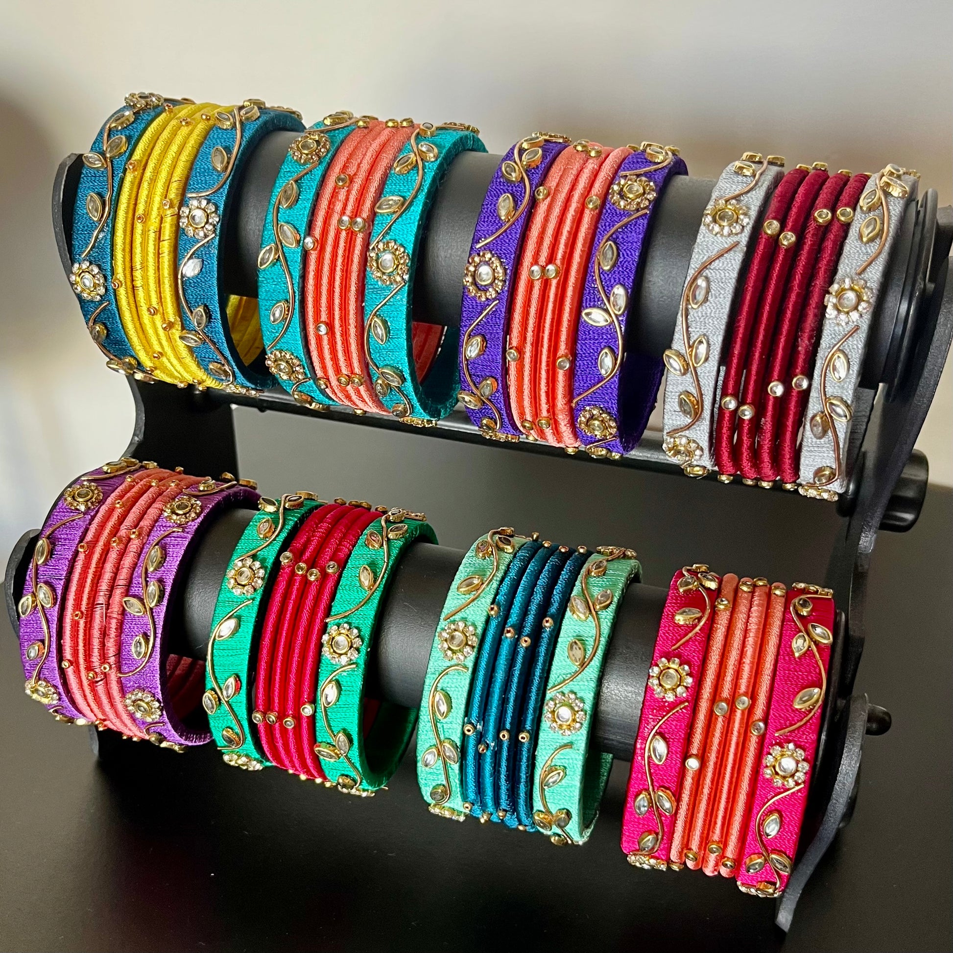 handmade bangles, silk thread bangles, colorful bangles, traditional bangles, ethnic bangles, Indian bangles, bridal bangles, festive bangles, designer bangles, women accessories, wedding bangles, bangle set for women, bangles online India, stylish bangles, fancy bangles, handcrafted bangles, bangle set, bangles for gifting, bangles for festivals, vibrant bangles