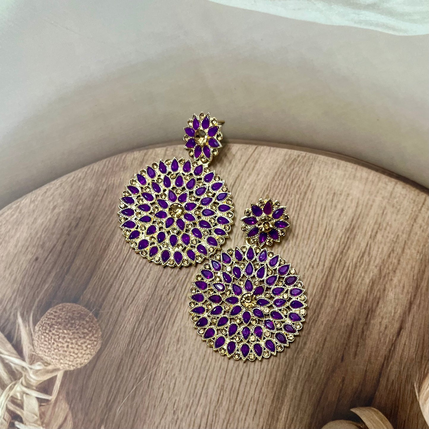 Purple Blossom Chandbalis - MATSYA BOUTIQUE