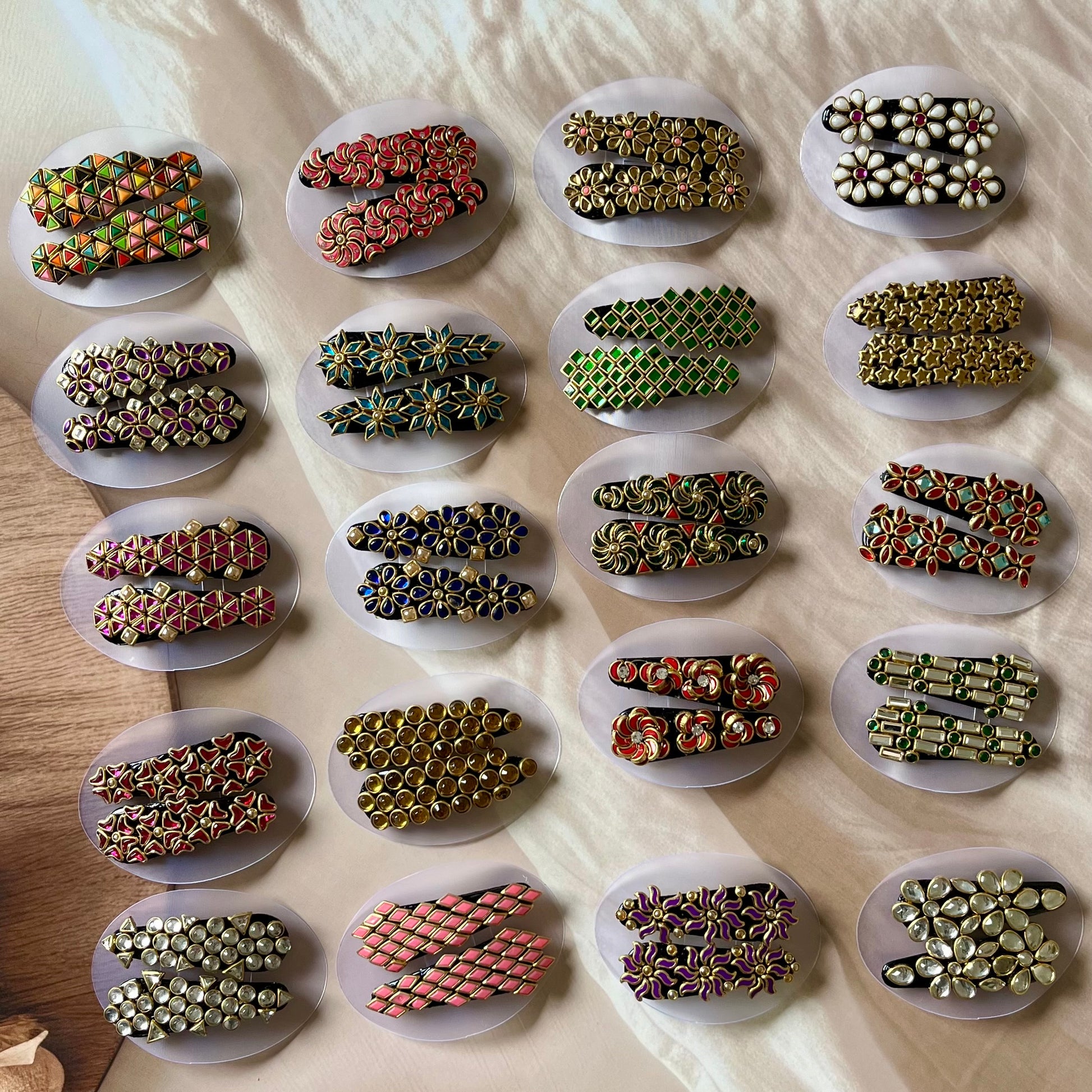 kundan hair clips, tic tac clips, traditional hair accessories, bridal hair clips, ethnic hair clips, kundan accessories, festive hair accessories, Indian hair jewelry, handmade hair clips, designer tic tac clips, kundan tic tac pins, embellished hair clips, party wear hair accessories, kundan style hair pins, hair clips for lehenga, kundan bridal accessories, Indian wedding hair clips, hair clips for saree, kundan embellished tic tac, hair accessories for women