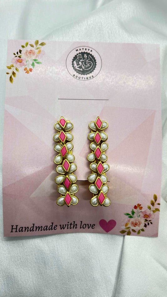 Pearl n pink alligator clip - MATSYA BOUTIQUE