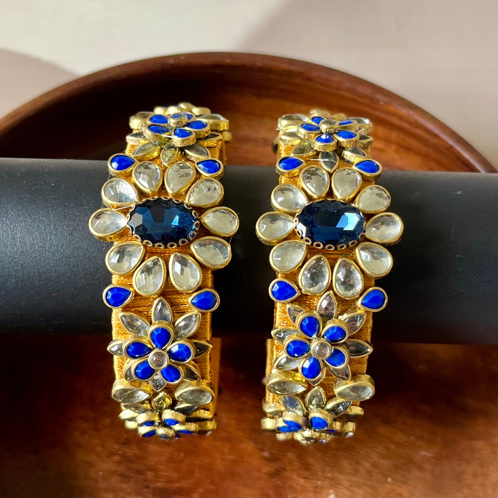 silk thread bangles, kundan bangles, handmade bangles, bridal bangles, ethnic jewelry, traditional bangles, Indian bangles, royal kada, blue kundan bangles, wedding jewelry, festive bangles, handcrafted jewelry, silk thread jewelry, statement bangles, designer bangles, kundan kada, jewelry for saree, jewelry for lehenga, party wear bangles, boutique bangles