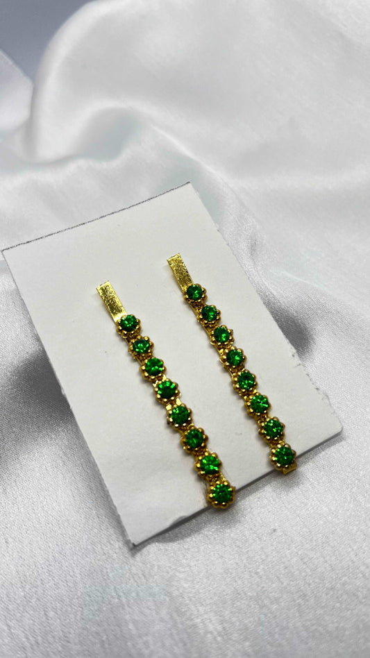 Green stone hair pin - MATSYA BOUTIQUE