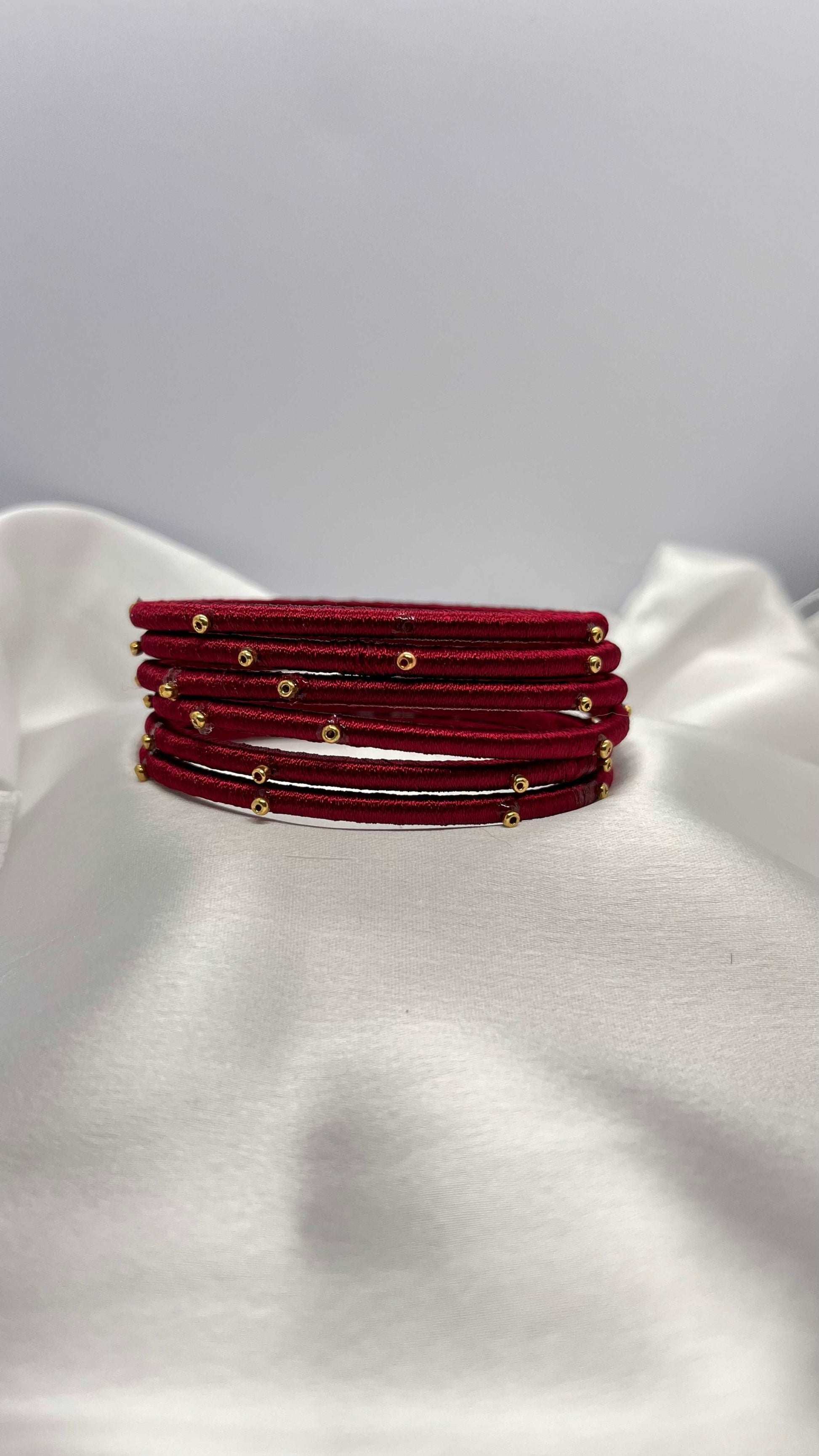 Maroon sugar bead bangles - MATSYA BOUTIQUE