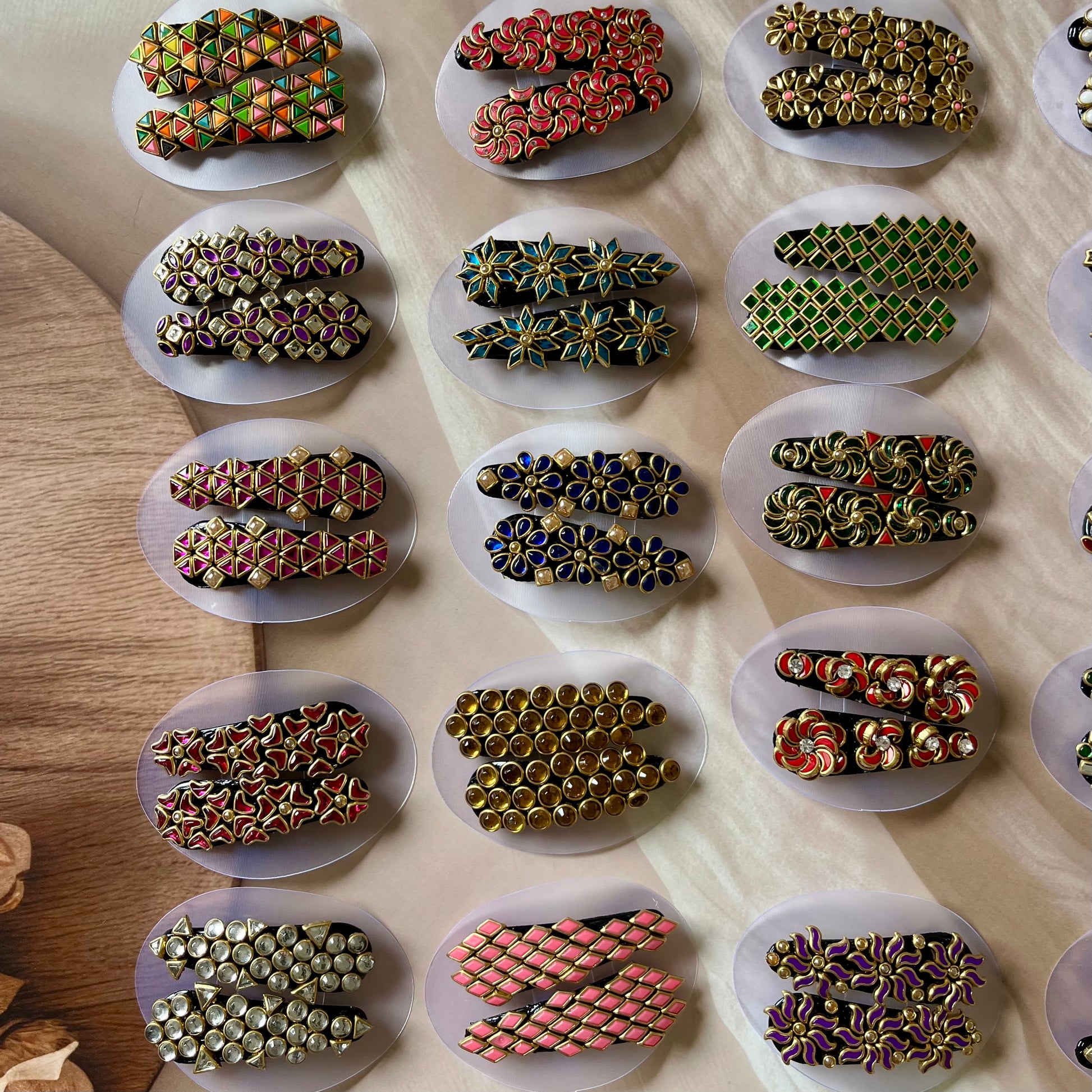 kundan hair clips, tic tac clips, traditional hair accessories, bridal hair clips, ethnic hair clips, kundan accessories, festive hair accessories, Indian hair jewelry, handmade hair clips, designer tic tac clips, kundan tic tac pins, embellished hair clips, party wear hair accessories, kundan style hair pins, hair clips for lehenga, kundan bridal accessories, Indian wedding hair clips, hair clips for saree, kundan embellished tic tac, hair accessories for women