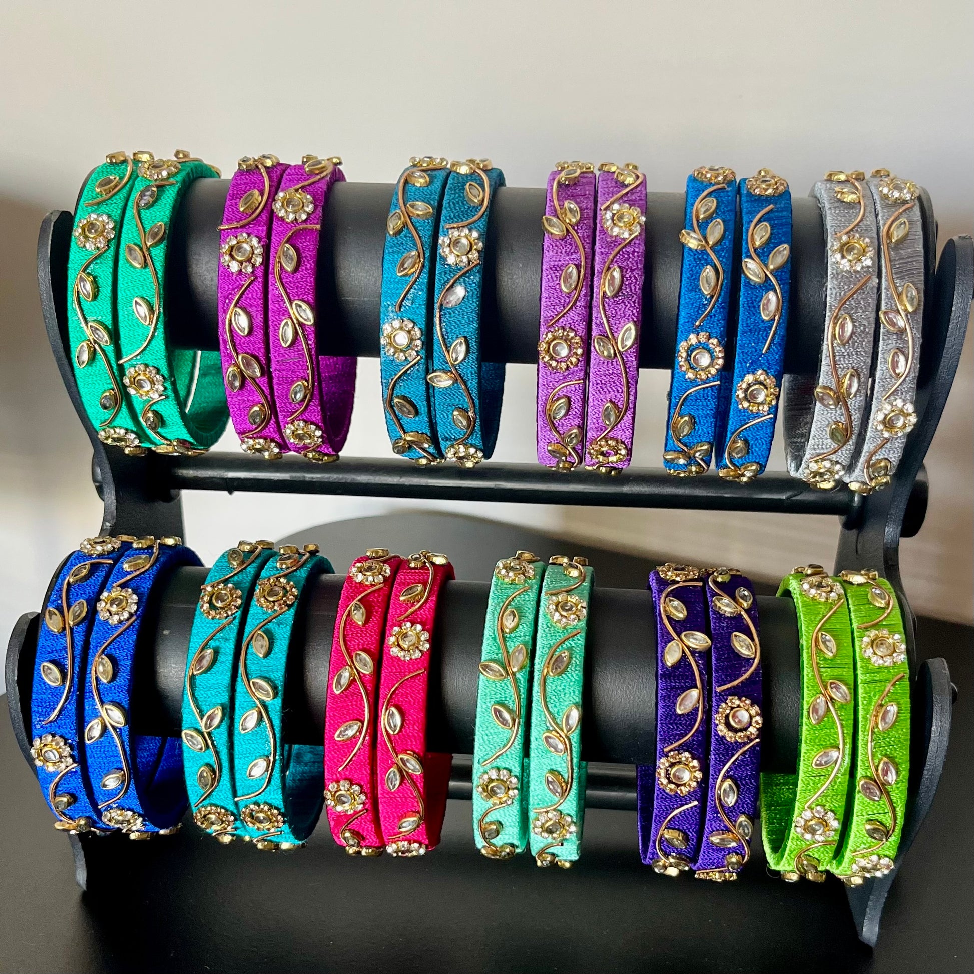 silk thread bangles, designer bangles, handmade bangles, traditional bangles, return gifts for wedding, bangle sets for gifting, assorted color bangles, festive bangles, Indian ethnic bangles, kundan work bangles, bangles for girls, bangles for women, mehendi return gifts, navratri bangles, party wear bangles, bridal bangles, wedding favor bangles, haldi function gifts, colorful bangles, floral design bangles