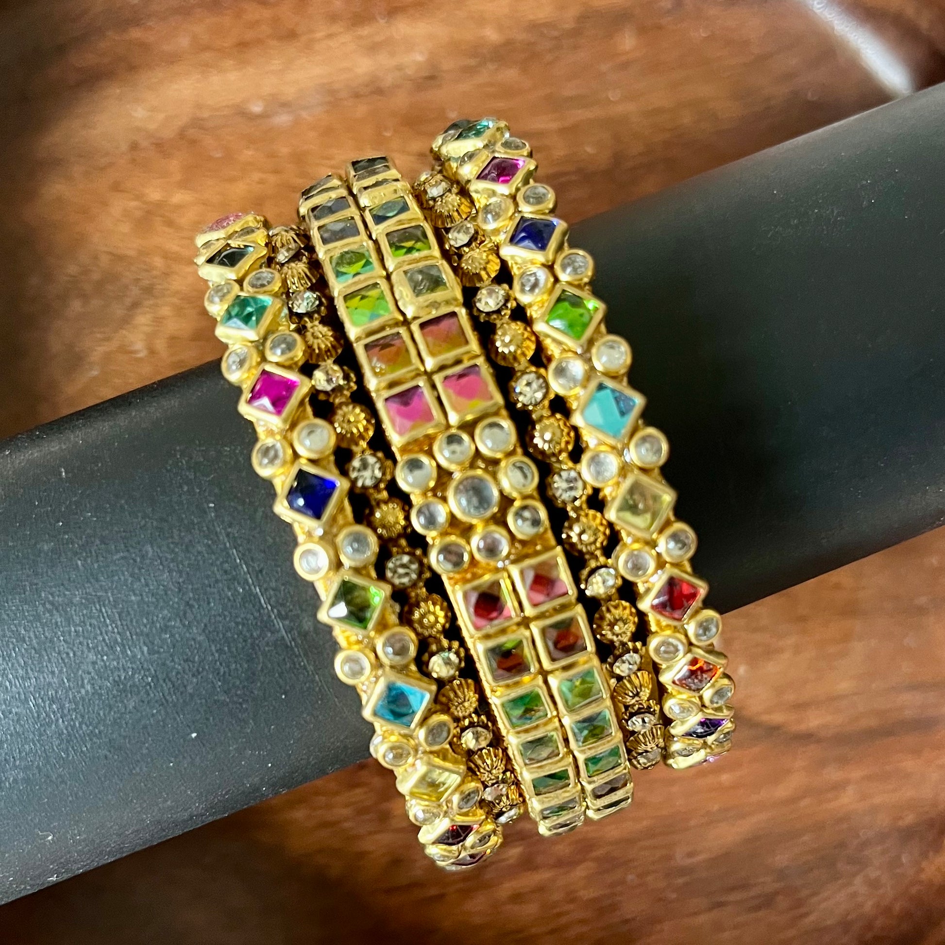 bangle stack, multicolor bangles, traditional bangles, Indian jewelry, statement jewelry, ethnic accessories, colorful bangles, bridal jewelry, festival jewelry, wedding bangles, handmade bangles, kundan bangles, designer bangles, trendy bangles, matsya boutique