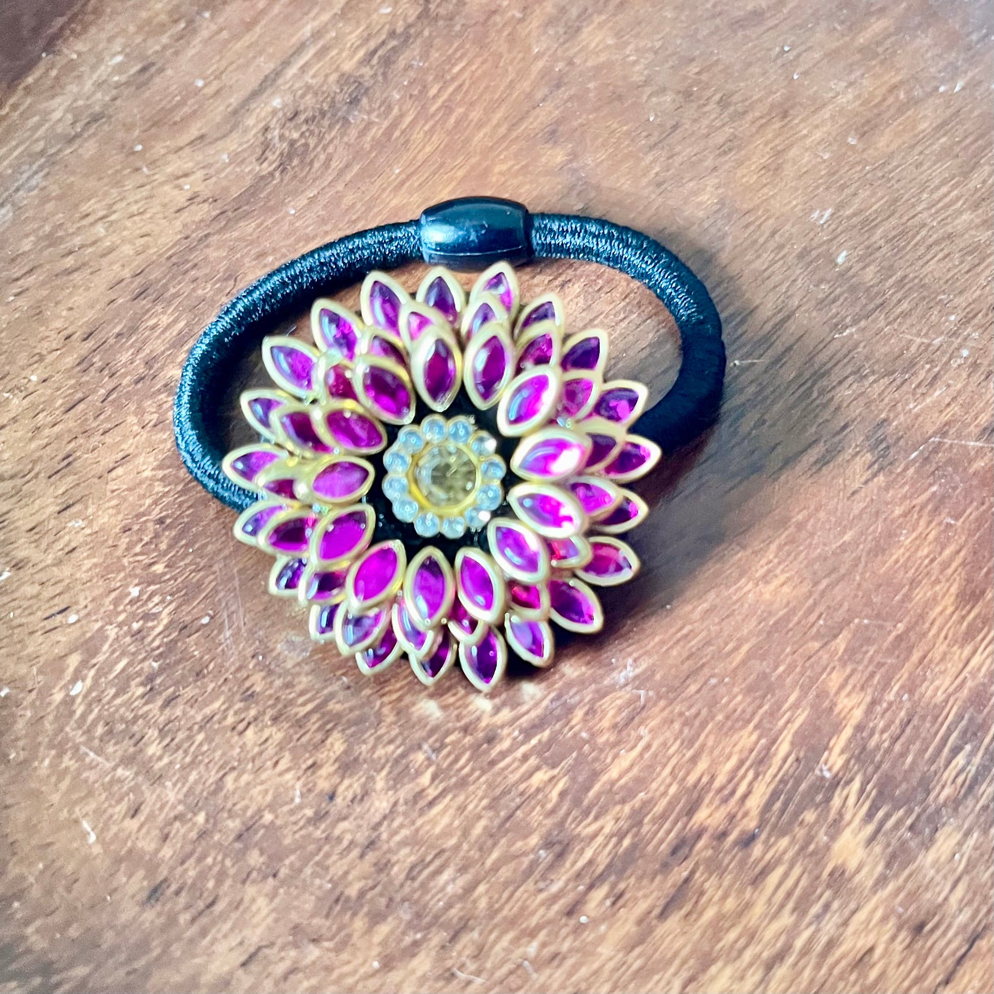 ruby hair band, floral hair band, festive hair accessory, traditional hair band, designer hair tie, embellished hair band, wedding hair accessory, pink stone hair band, ethnic hair accessory, Indian hair band, handmade hair accessory, statement hair tie, jewel hair band, stylish hair accessory, women’s hair band