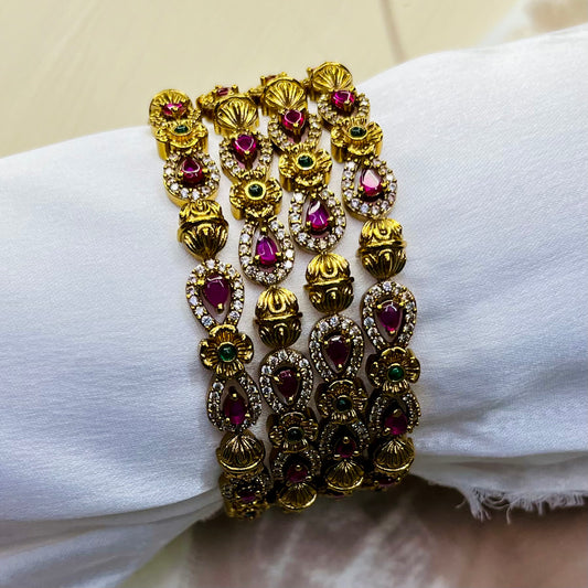 Ruby Golden Bangles - MATSYA BOUTIQUE
