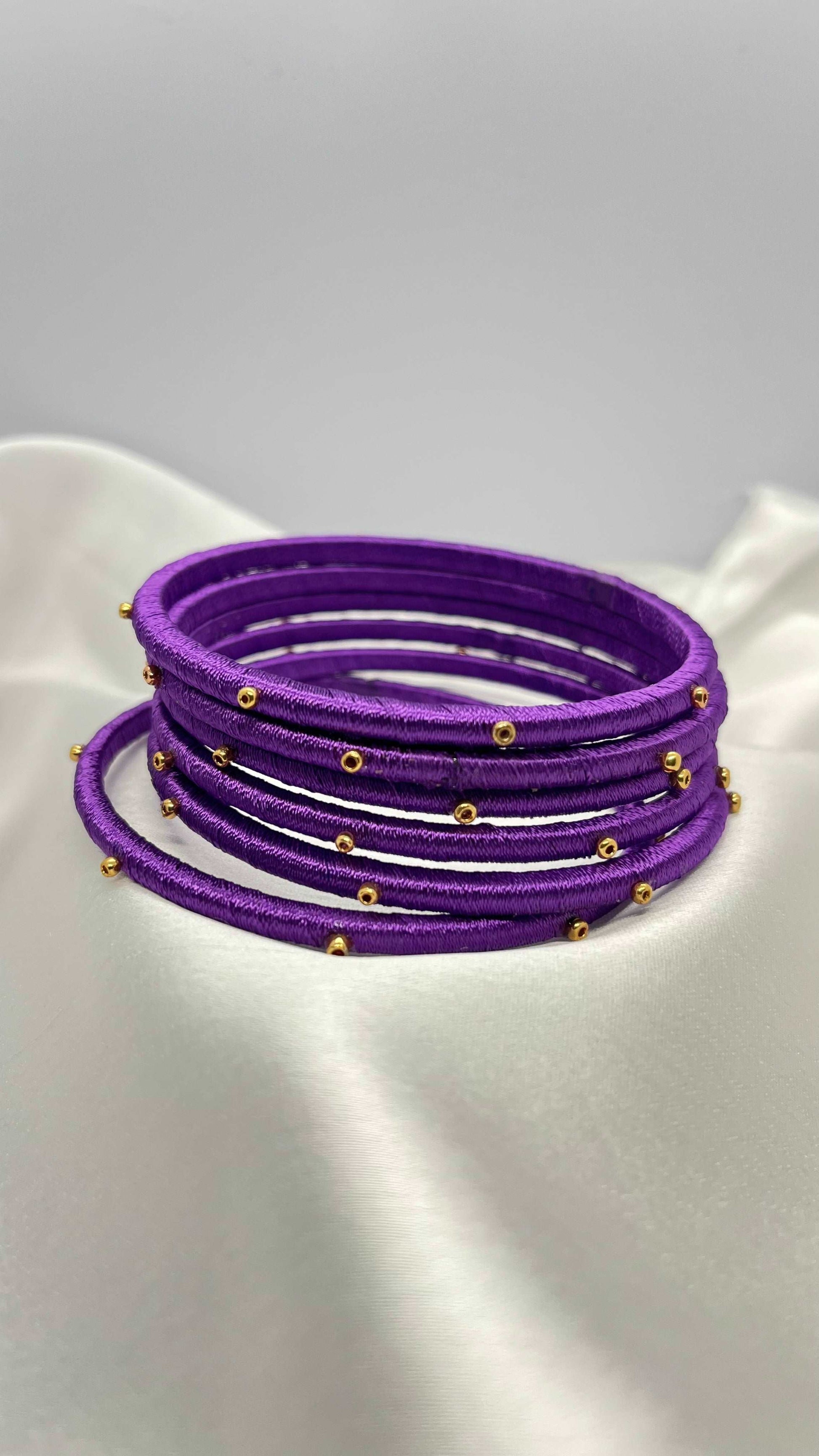 Purple sugar bead bangles - MATSYA BOUTIQUE