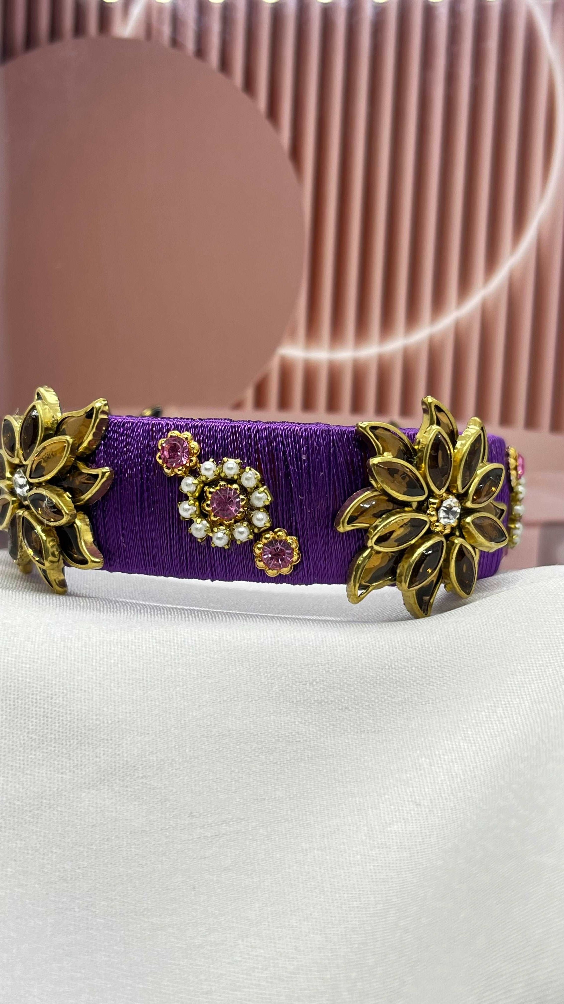 Purple gold kada bangle - MATSYA BOUTIQUE
