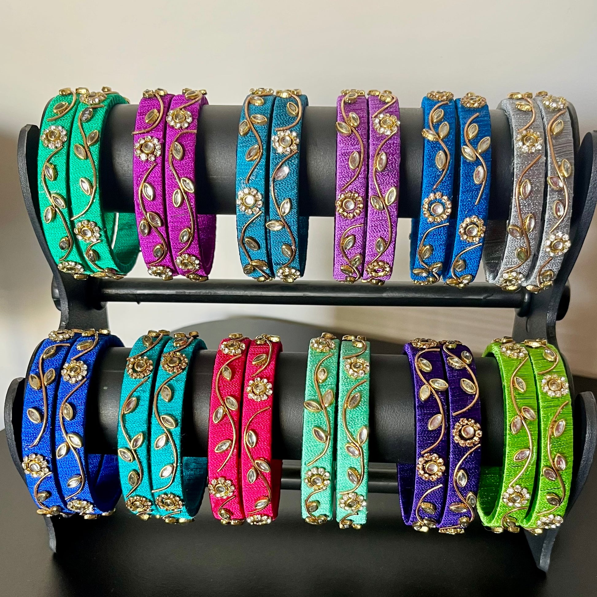 silk thread bangles, designer bangles, handmade bangles, traditional bangles, return gifts for wedding, bangle sets for gifting, assorted color bangles, festive bangles, Indian ethnic bangles, kundan work bangles, bangles for girls, bangles for women, mehendi return gifts, navratri bangles, party wear bangles, bridal bangles, wedding favor bangles, haldi function gifts, colorful bangles, floral design bangles