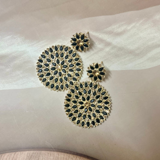 Black Blossom Chandbalis - MATSYA BOUTIQUE