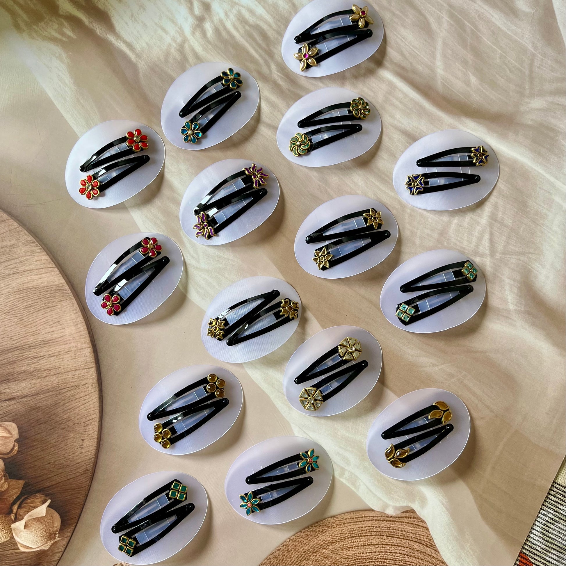 tic tac hair clips, designer hair clips, handmade hair accessories, floral hair clips, ethnic hair clips, traditional hair pins, cute hair clips, stylish hair accessories, boutique hair clips, Indian hair accessories, colorful tic tac clips, trendy hair clips, decorative hair pins, kids hair clips, daily wear hair accessories, bridal hair clips, fancy hair clips, hair accessories for girls, embellished hair clips, hair clips online India