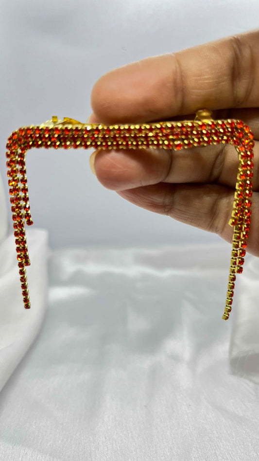 Orange Rhinstone Center Clip - MATSYA BOUTIQUE