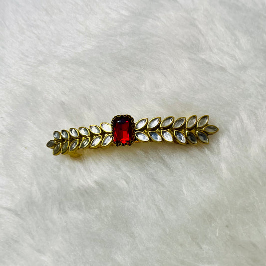 Red and White Center Clip - MATSYA BOUTIQUE