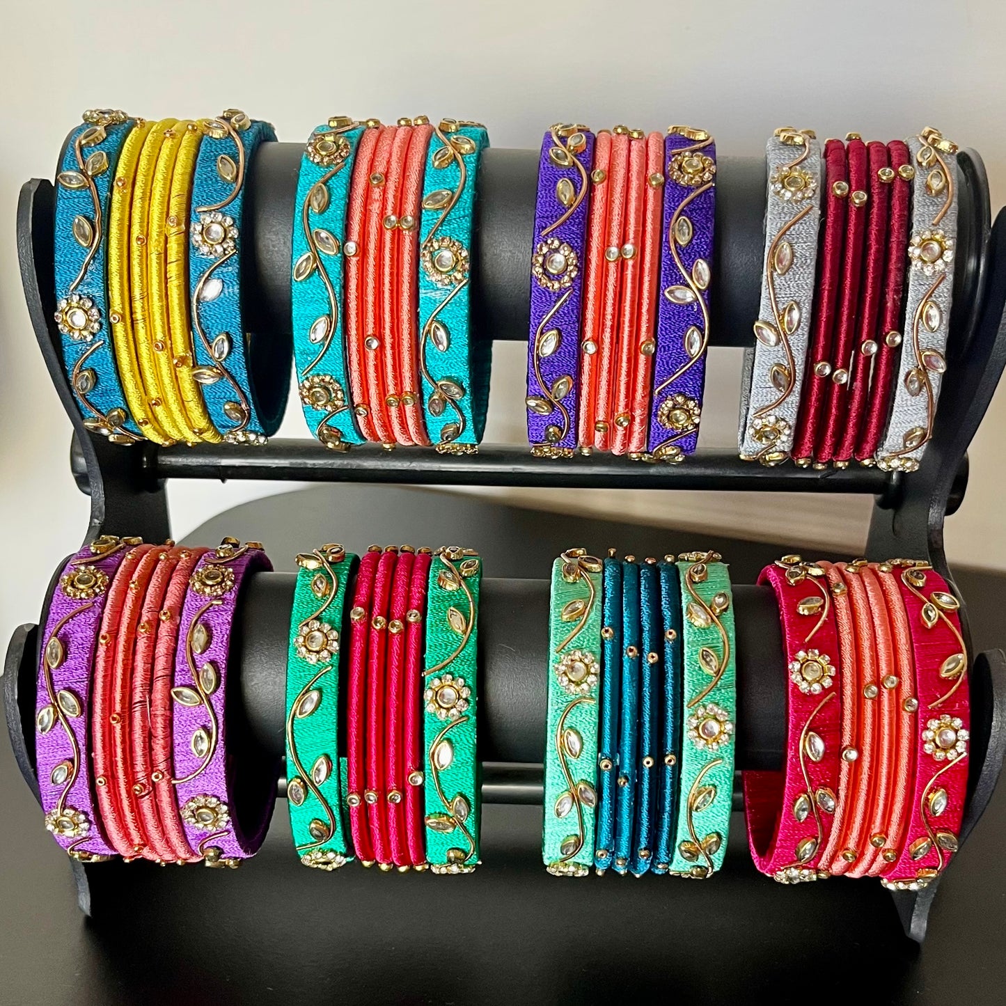 handmade bangles, silk thread bangles, colorful bangles, traditional bangles, ethnic bangles, Indian bangles, bridal bangles, festive bangles, designer bangles, women accessories, wedding bangles, bangle set for women, bangles online India, stylish bangles, fancy bangles, handcrafted bangles, bangle set, bangles for gifting, bangles for festivals, vibrant bangles