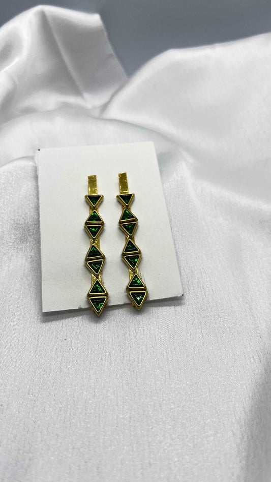 Green triangle hair pin - MATSYA BOUTIQUE