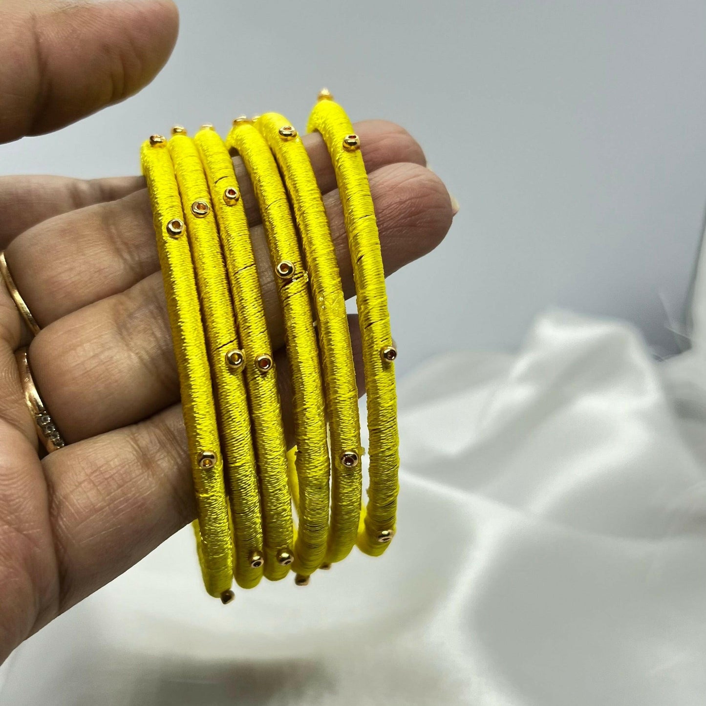 Yellow sugar bead bangles - MATSYA BOUTIQUE