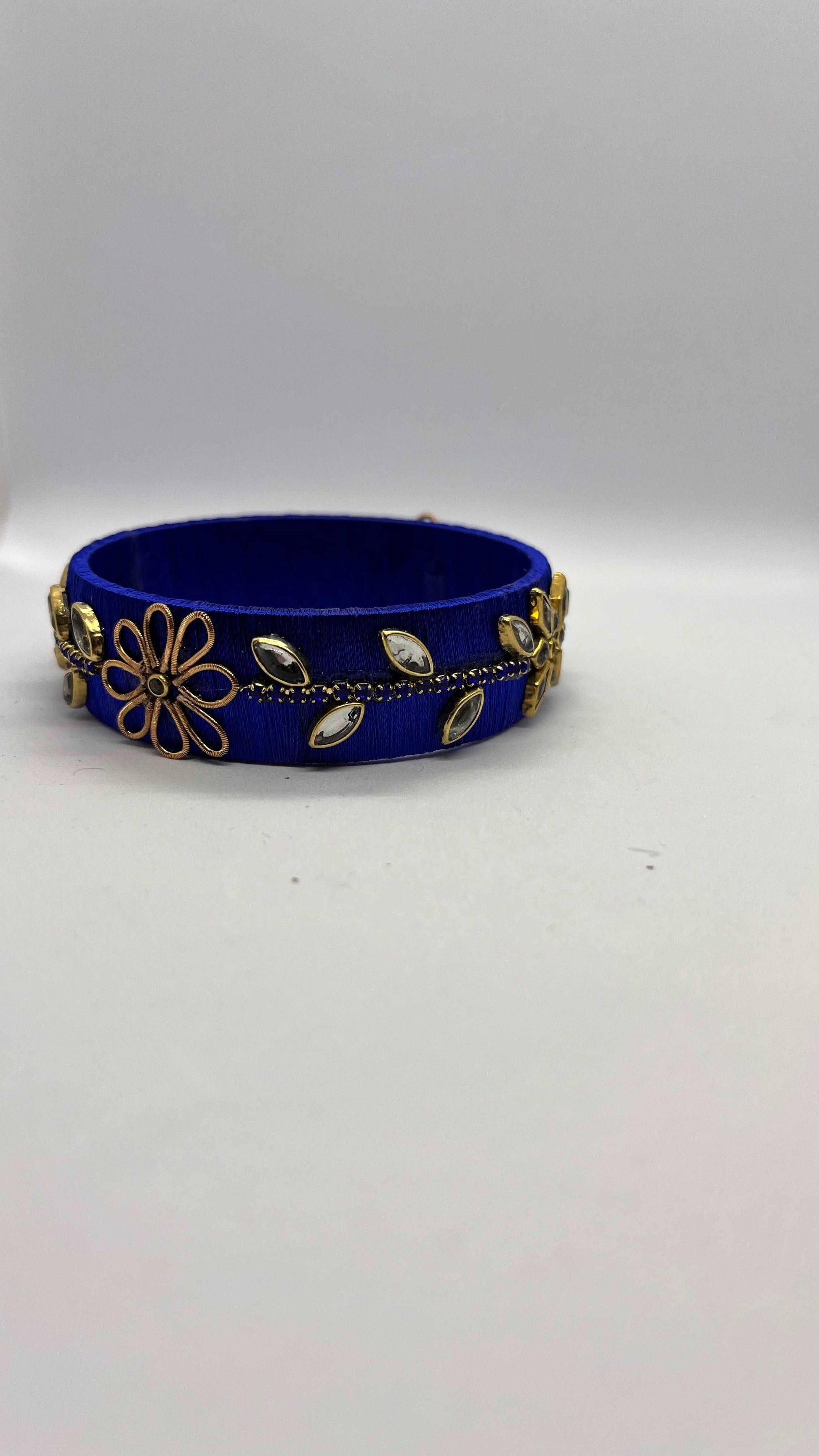 Blue Gold Kada Bangle - MATSYA BOUTIQUE