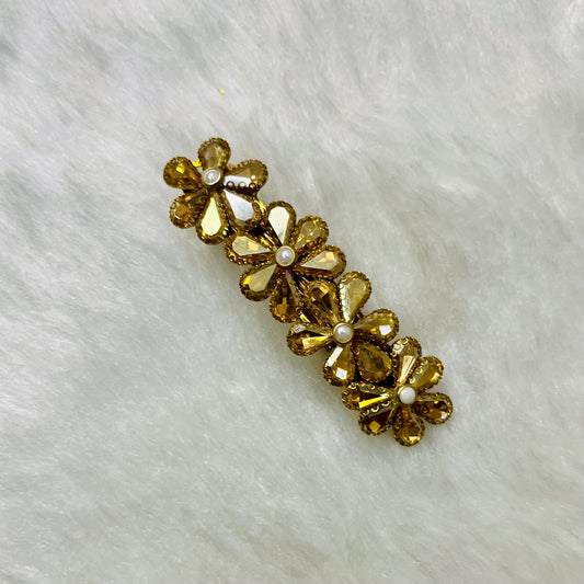 Golden Flower Center Clip - MATSYA BOUTIQUE