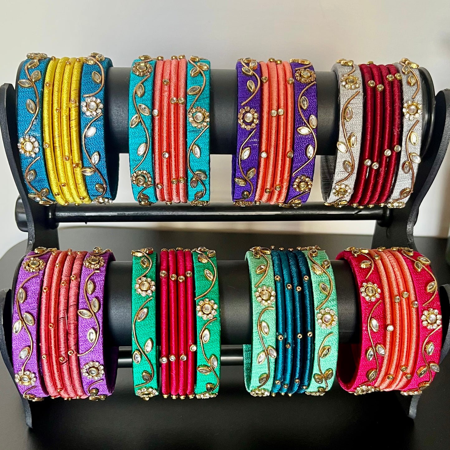 handmade bangles, silk thread bangles, colorful bangles, traditional bangles, ethnic bangles, Indian bangles, bridal bangles, festive bangles, designer bangles, women accessories, wedding bangles, bangle set for women, bangles online India, stylish bangles, fancy bangles, handcrafted bangles, bangle set, bangles for gifting, bangles for festivals, vibrant bangles