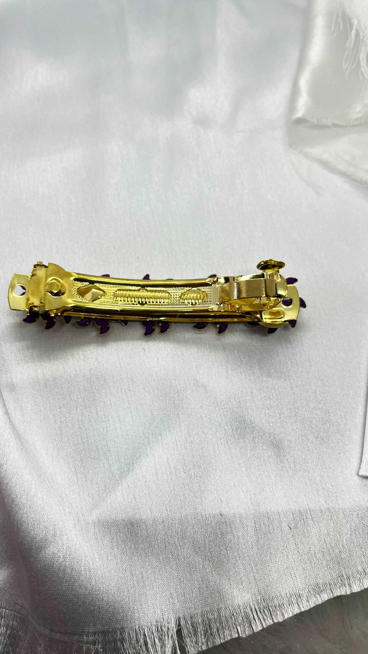 Purple Matte Finish Floral Center Clip - MATSYA BOUTIQUE