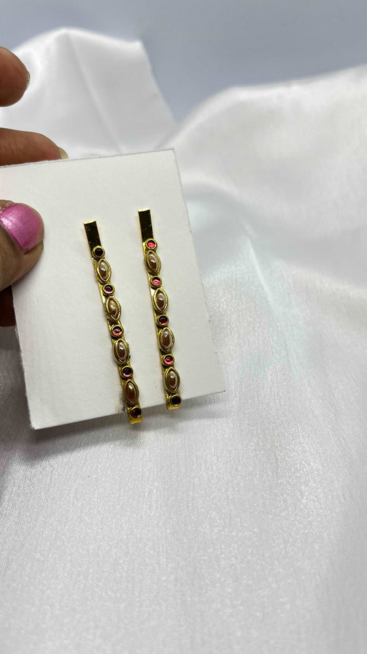 Ceramic eye and red round hair pin - MATSYA BOUTIQUE