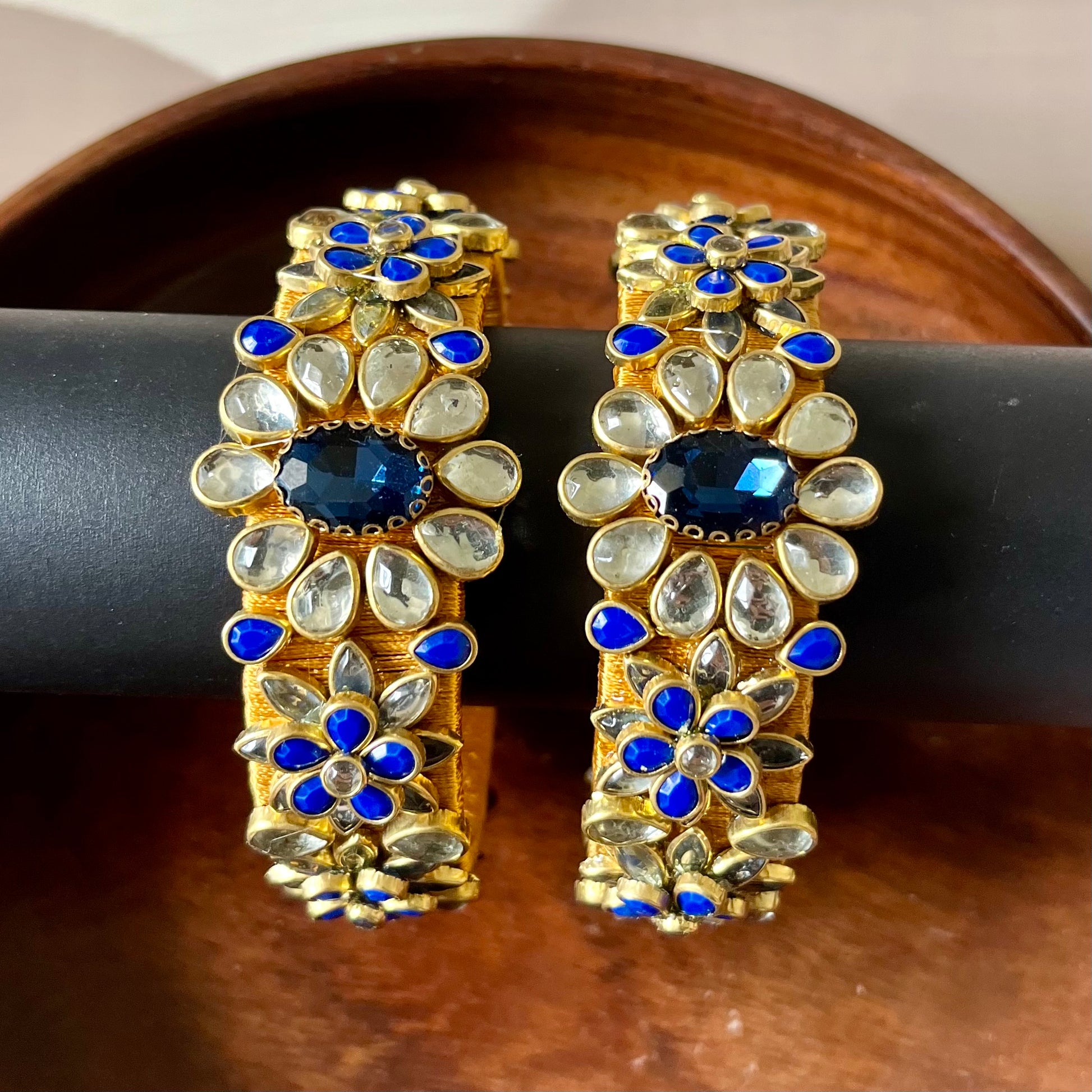 silk thread bangles, kundan bangles, handmade bangles, bridal bangles, ethnic jewelry, traditional bangles, Indian bangles, royal kada, blue kundan bangles, wedding jewelry, festive bangles, handcrafted jewelry, silk thread jewelry, statement bangles, designer bangles, kundan kada, jewelry for saree, jewelry for lehenga, party wear bangles, boutique bangles