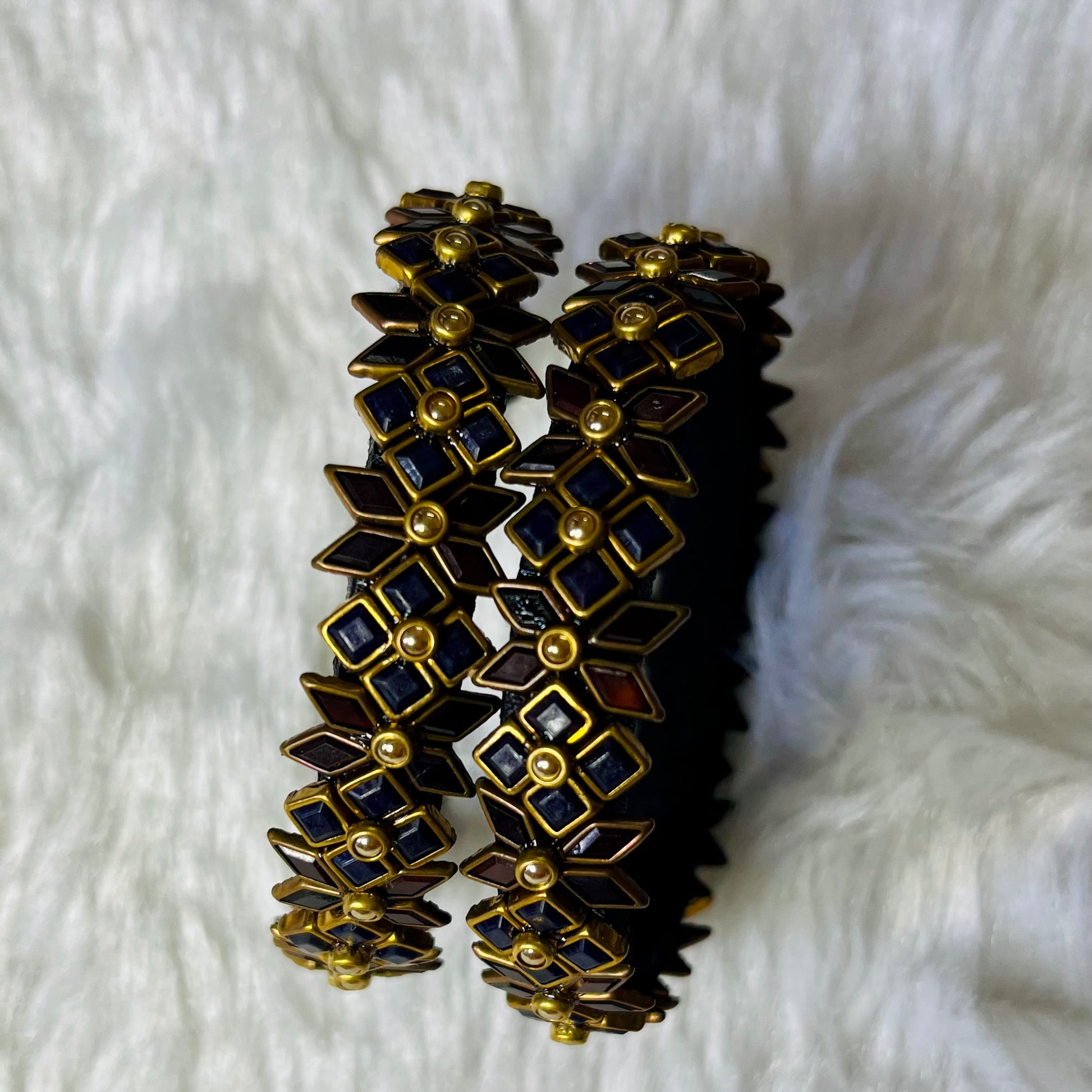 Zehra bangles, floral enamel bangles, navy maroon bangles, antique gold jewelry, traditional bangles for women, Indian ethnic bangles, wedding bangle set, handcrafted jewelry, festival bangles, floral charm bangles, boho style bangles, designer Indian jewelry, oxidized floral bangles, bangles online India, Matsya Boutique