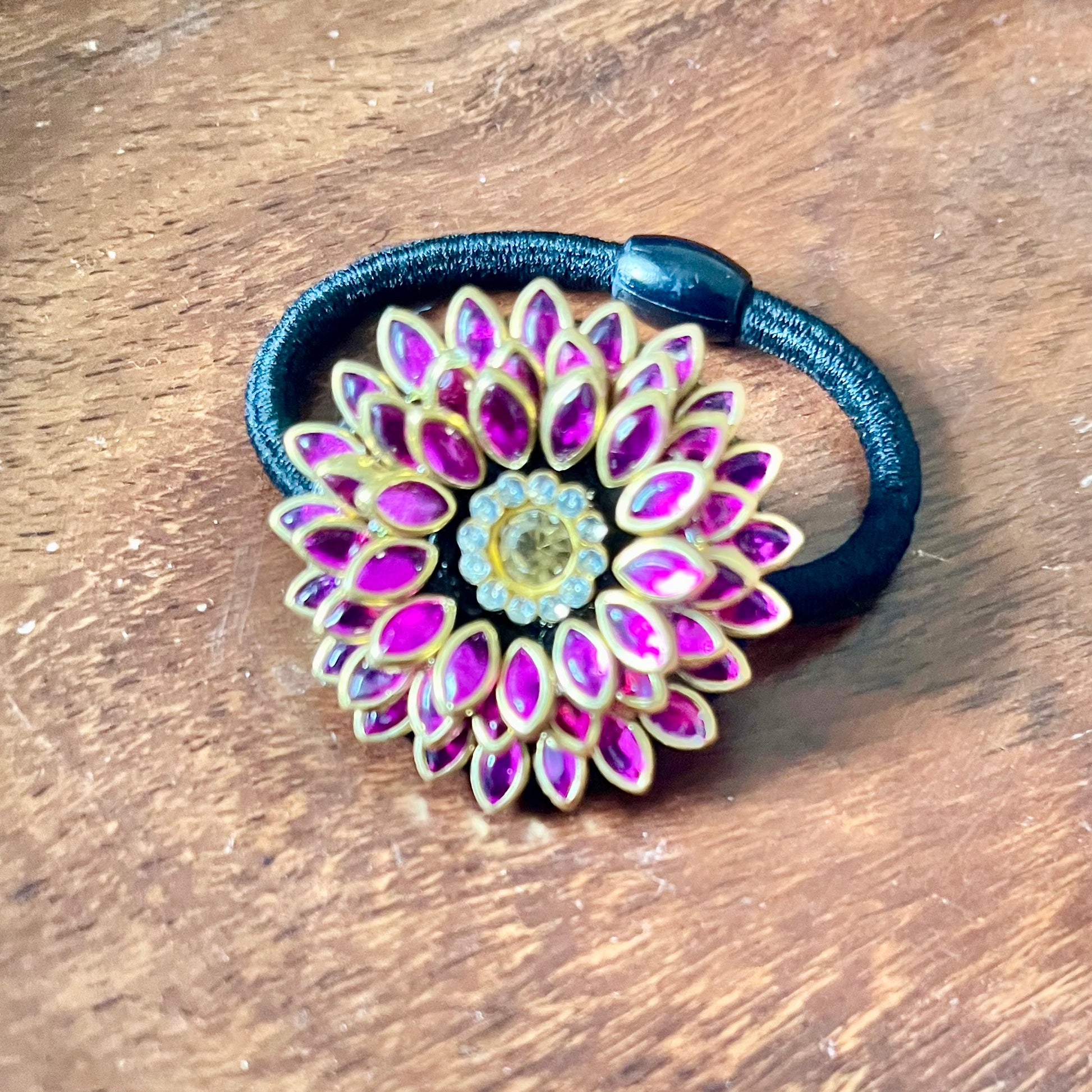 ruby hair band, floral hair band, festive hair accessory, traditional hair band, designer hair tie, embellished hair band, wedding hair accessory, pink stone hair band, ethnic hair accessory, Indian hair band, handmade hair accessory, statement hair tie, jewel hair band, stylish hair accessory, women’s hair band