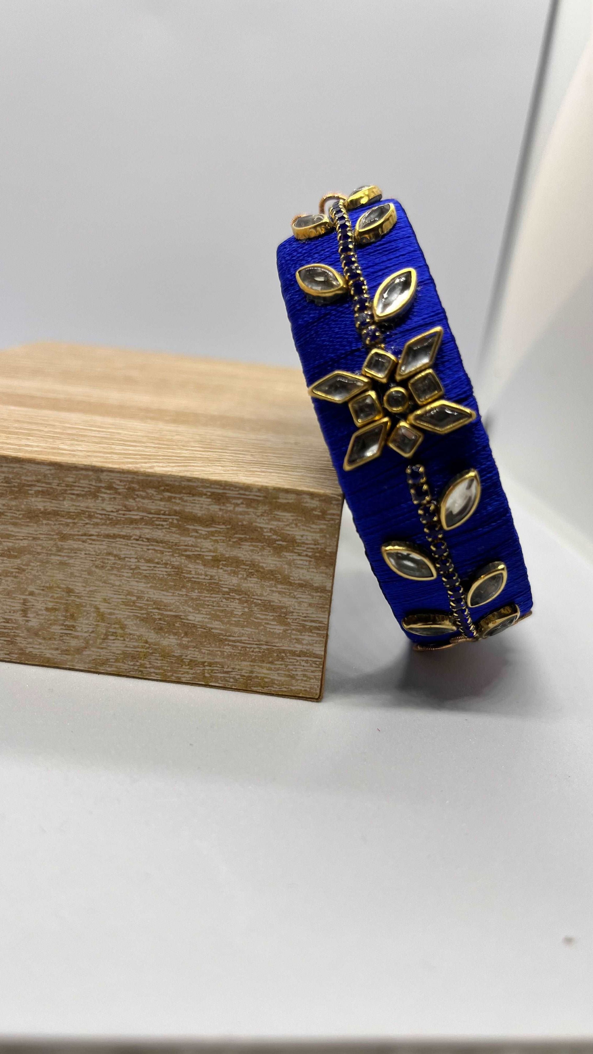 Blue Gold Kada Bangle - MATSYA BOUTIQUE