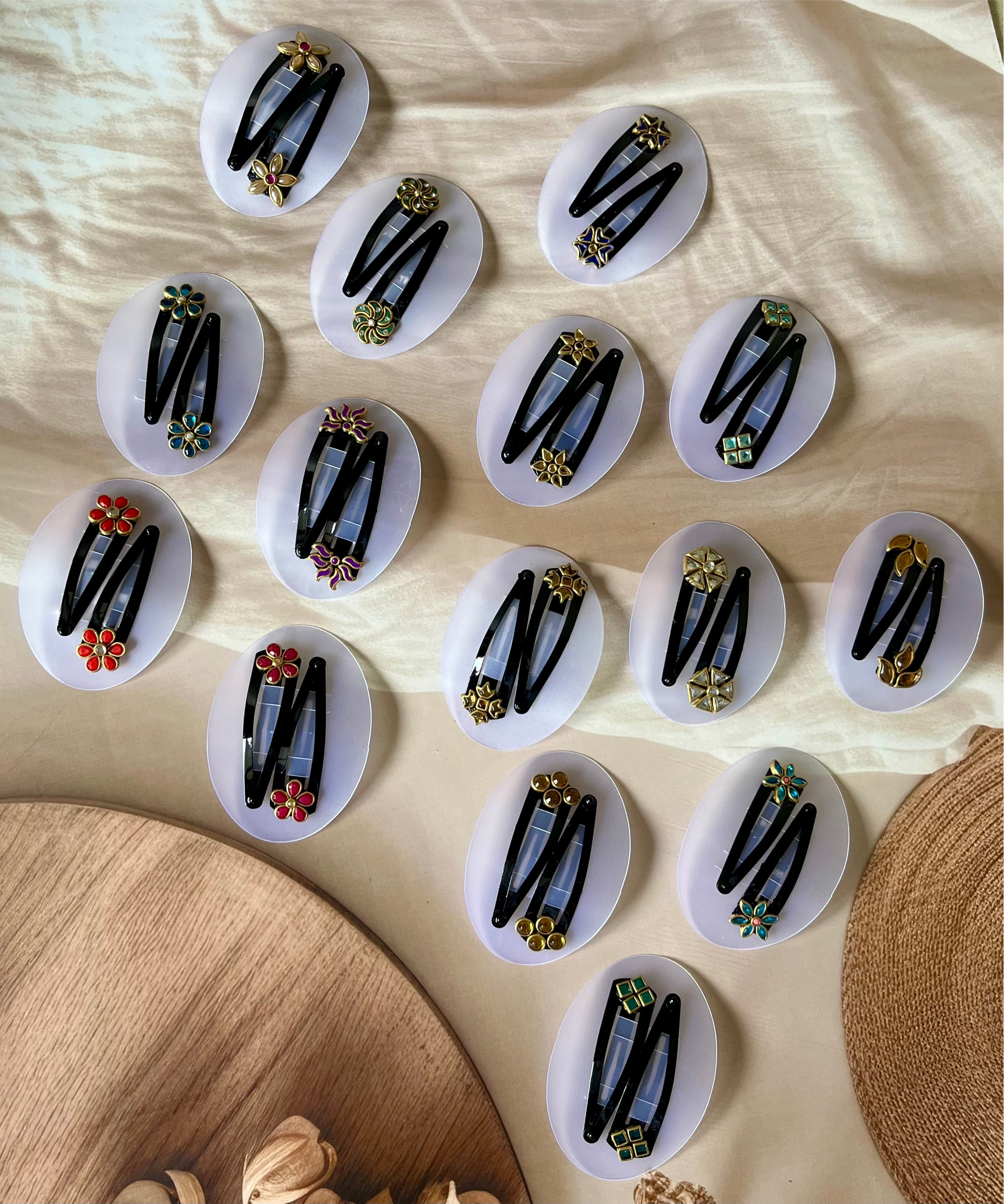 tic tac hair clips, designer hair clips, handmade hair accessories, floral hair clips, ethnic hair clips, traditional hair pins, cute hair clips, stylish hair accessories, boutique hair clips, Indian hair accessories, colorful tic tac clips, trendy hair clips, decorative hair pins, kids hair clips, daily wear hair accessories, bridal hair clips, fancy hair clips, hair accessories for girls, embellished hair clips, hair clips online India