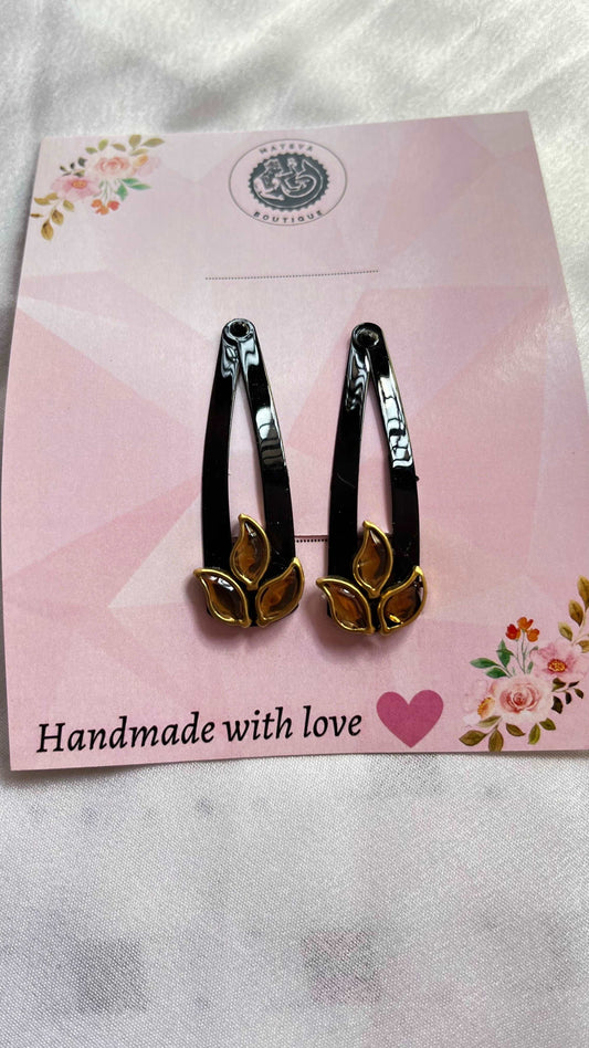 Gold leaf tic-taç clip - MATSYA BOUTIQUE