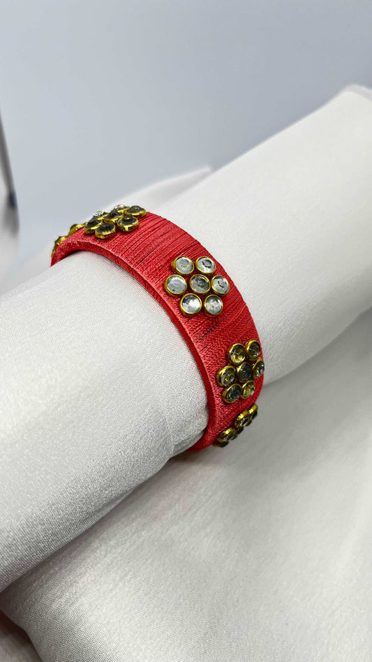 Pink and white Kada Bangle - MATSYA BOUTIQUE