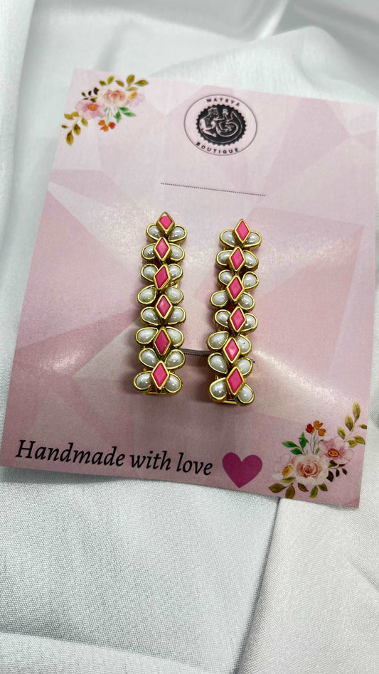 Pearl n pink alligator clip - MATSYA BOUTIQUE