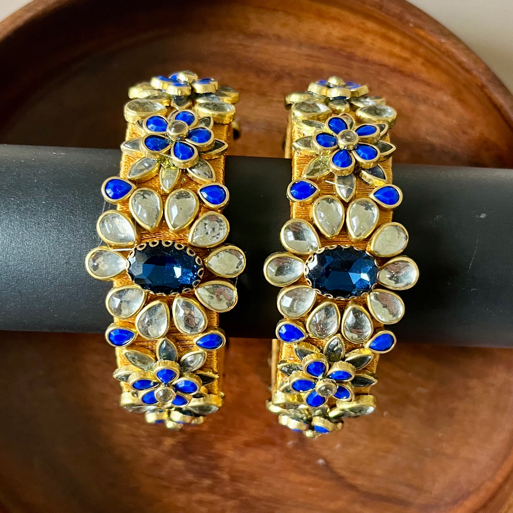 silk thread bangles, kundan bangles, handmade bangles, bridal bangles, ethnic jewelry, traditional bangles, Indian bangles, royal kada, blue kundan bangles, wedding jewelry, festive bangles, handcrafted jewelry, silk thread jewelry, statement bangles, designer bangles, kundan kada, jewelry for saree, jewelry for lehenga, party wear bangles, boutique bangles