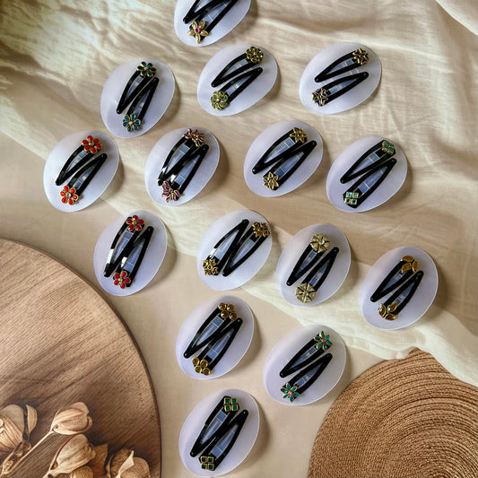 tic tac hair clips, designer hair clips, handmade hair accessories, floral hair clips, ethnic hair clips, traditional hair pins, cute hair clips, stylish hair accessories, boutique hair clips, Indian hair accessories, colorful tic tac clips, trendy hair clips, decorative hair pins, kids hair clips, daily wear hair accessories, bridal hair clips, fancy hair clips, hair accessories for girls, embellished hair clips, hair clips online India