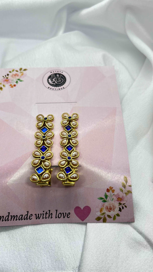 Pearl n blue alligator clip - MATSYA BOUTIQUE