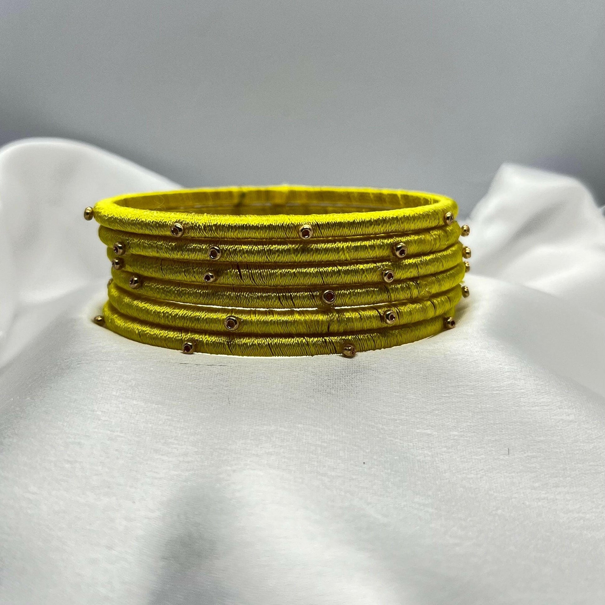 Yellow sugar bead bangles - MATSYA BOUTIQUE