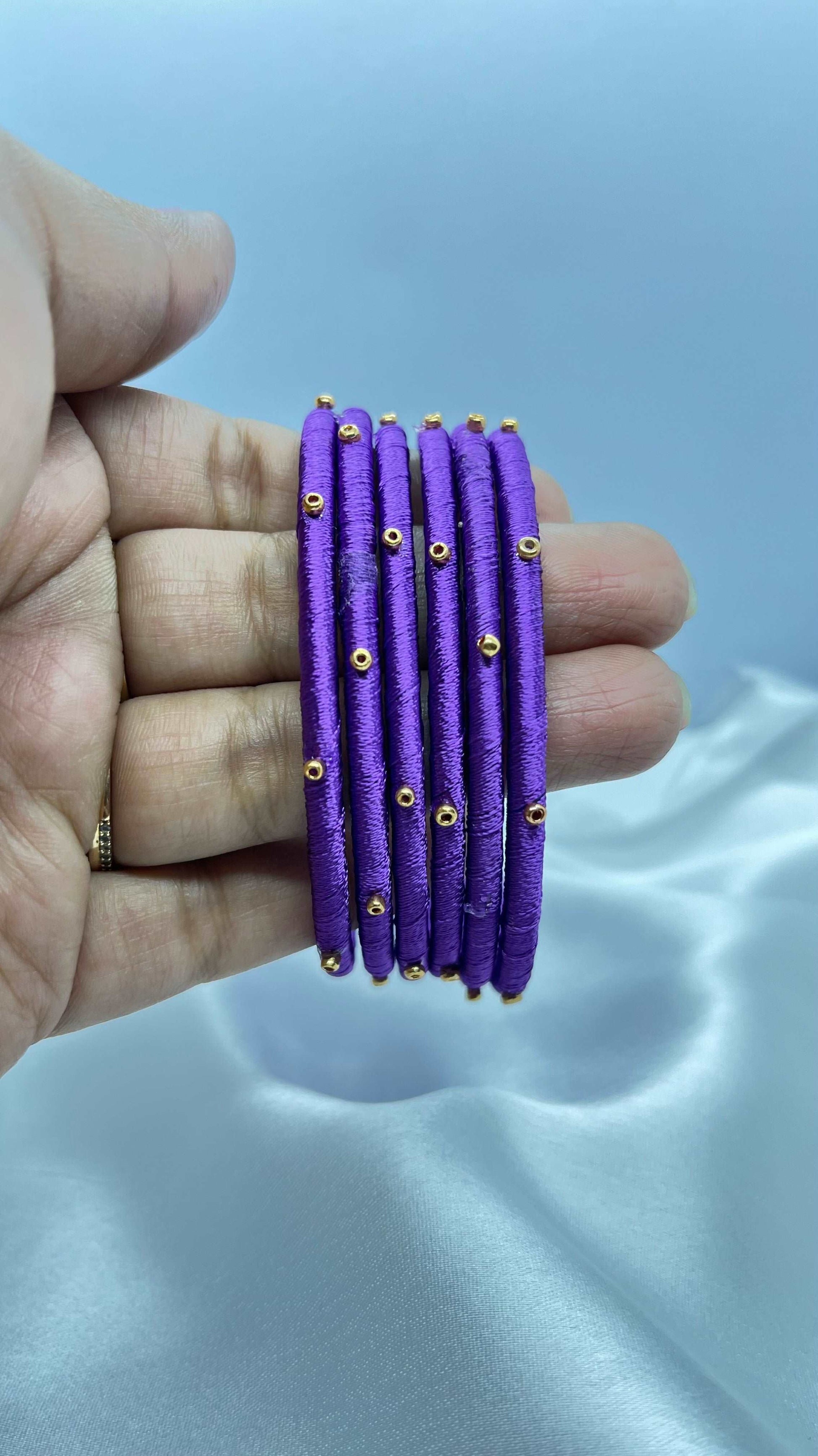 Purple sugar bead bangles - MATSYA BOUTIQUE