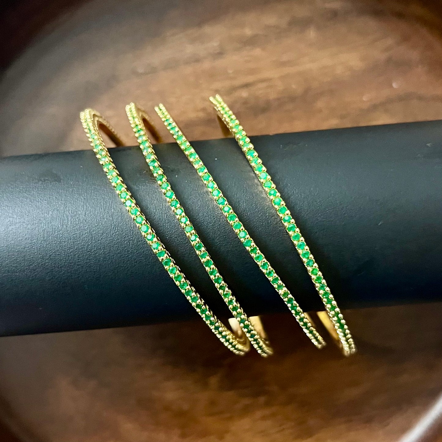 Minimalist Crystal Bangles Set