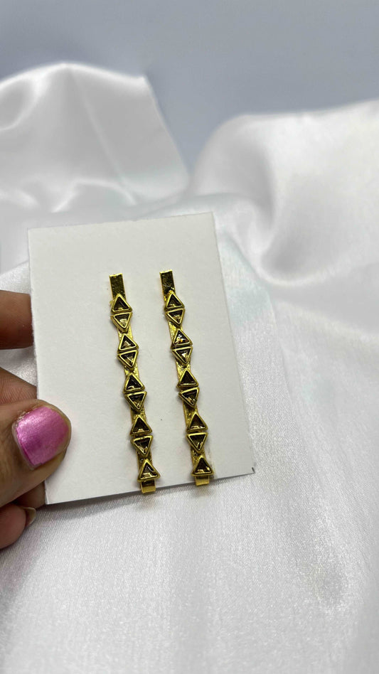 Gold triangle hair pin - MATSYA BOUTIQUE