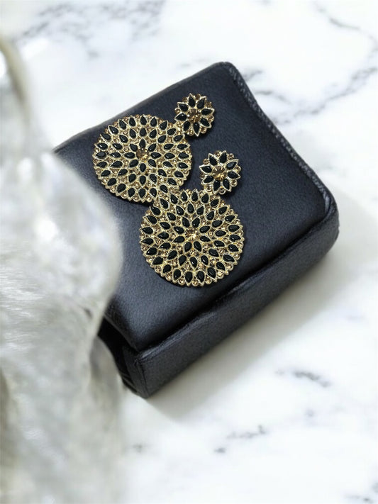 Black Blossom Chandbalis - MATSYA BOUTIQUE