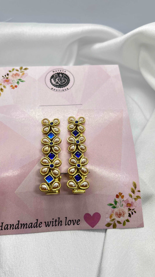 Pearl n blue alligator clip - MATSYA BOUTIQUE