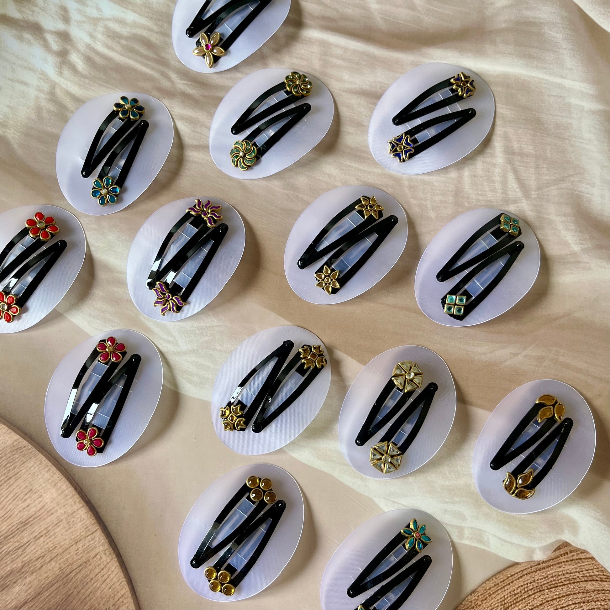 tic tac hair clips, designer hair clips, handmade hair accessories, floral hair clips, ethnic hair clips, traditional hair pins, cute hair clips, stylish hair accessories, boutique hair clips, Indian hair accessories, colorful tic tac clips, trendy hair clips, decorative hair pins, kids hair clips, daily wear hair accessories, bridal hair clips, fancy hair clips, hair accessories for girls, embellished hair clips, hair clips online India